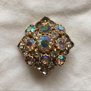 Antique brooch with AB crystals